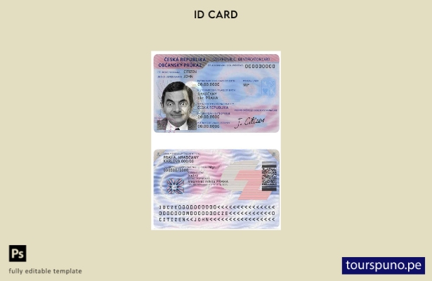Plantilla de identificación de Chequia lista para imprimir